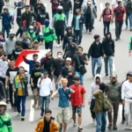 Dozens of demonstrators from the Civil Society Coalition